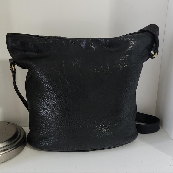 Vintage Coach Bucket Black Pebbled Leather Crossbody Bag - Picture 5 of 10